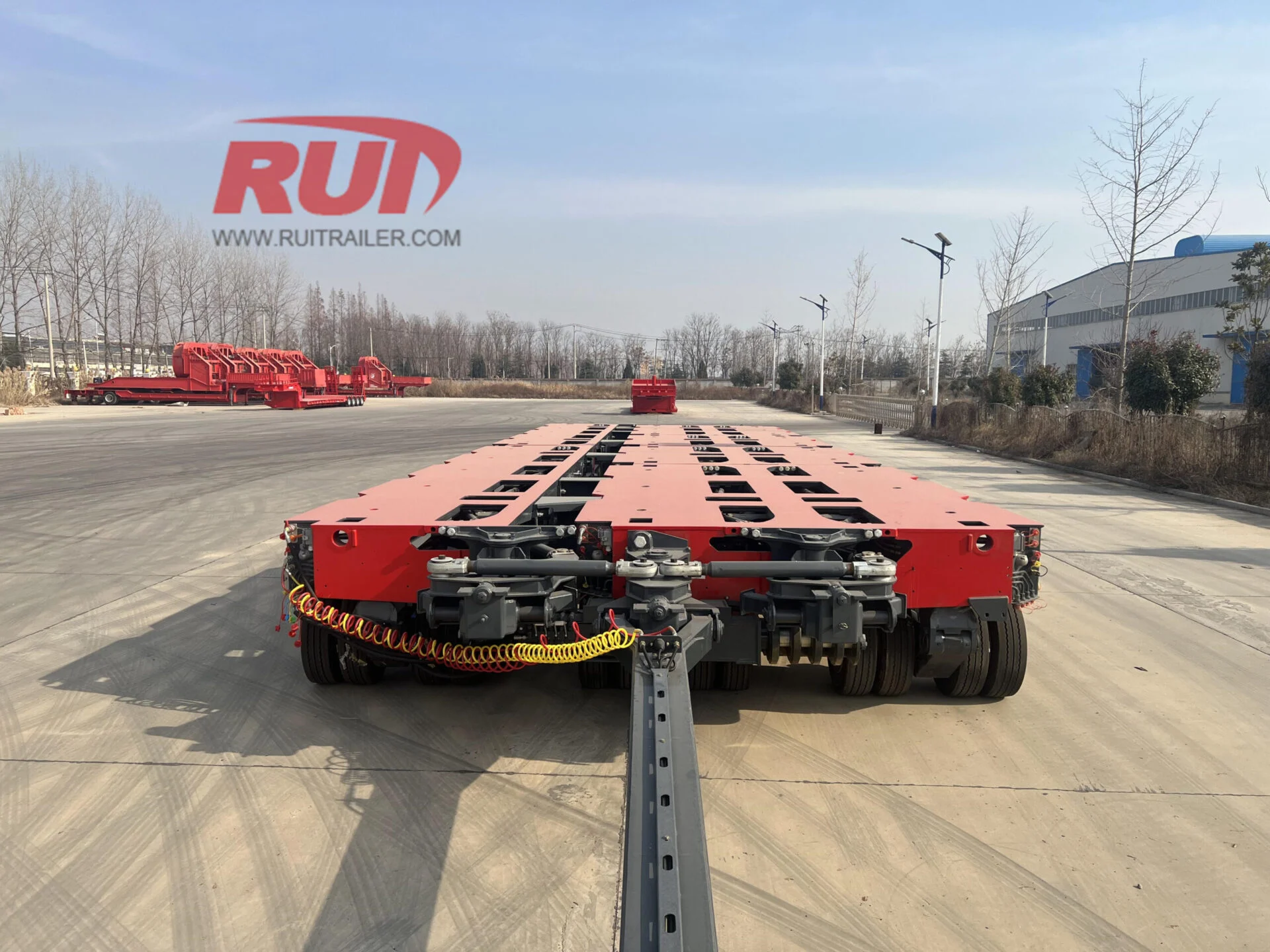 Detailed view of modular trailer components