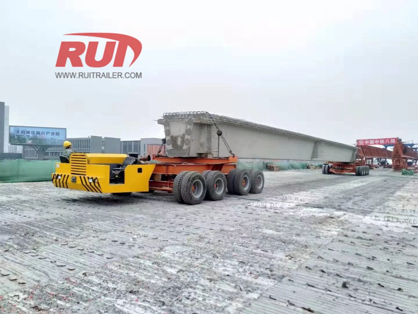 Heavy equipment secured safely on trailer