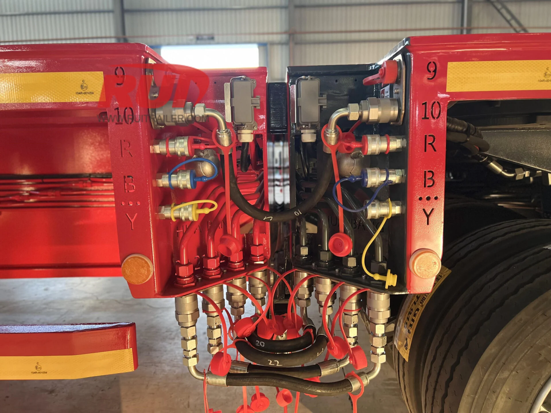 Utility trailer in open lot