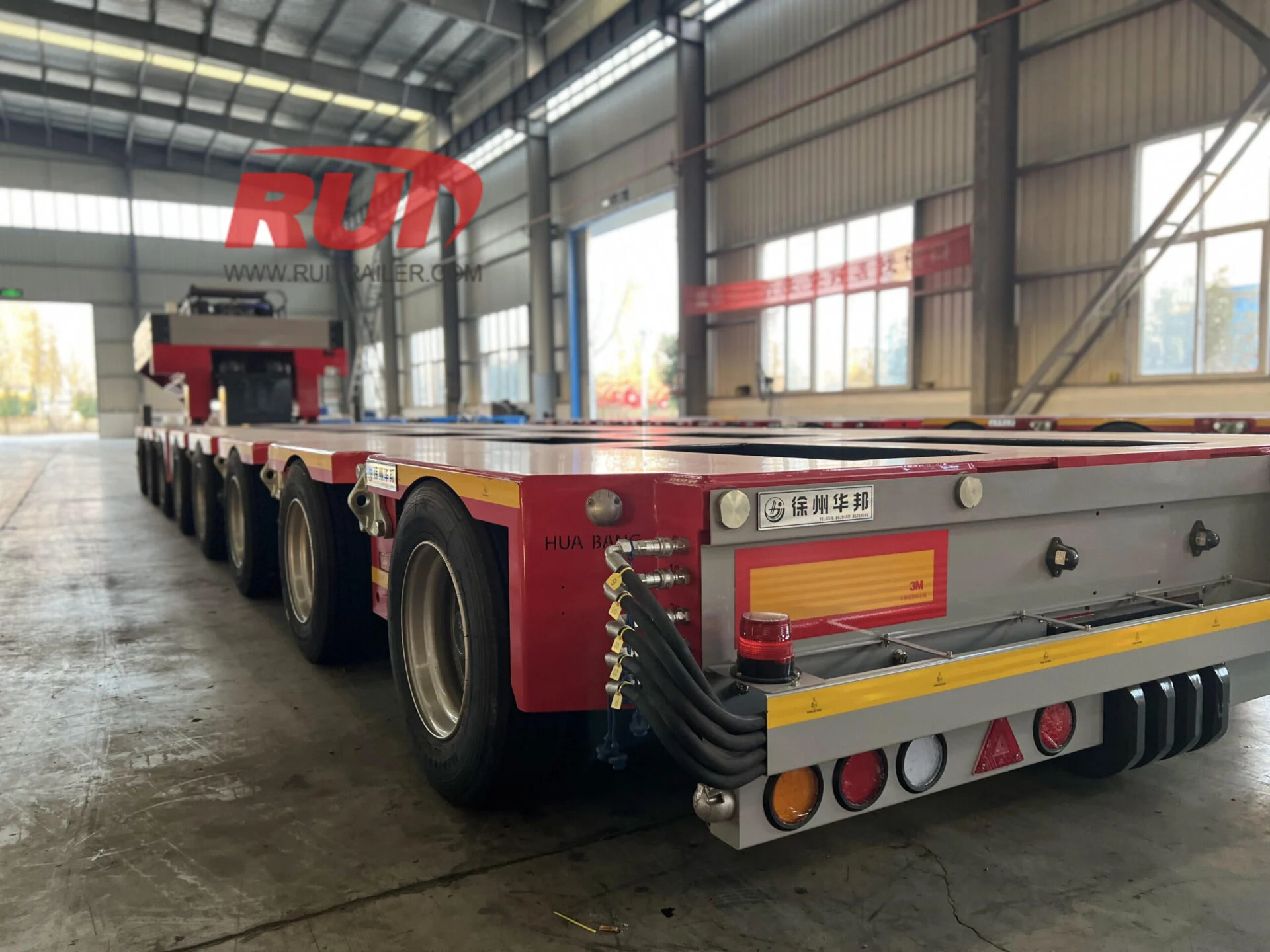 Utility trailer parked on lot