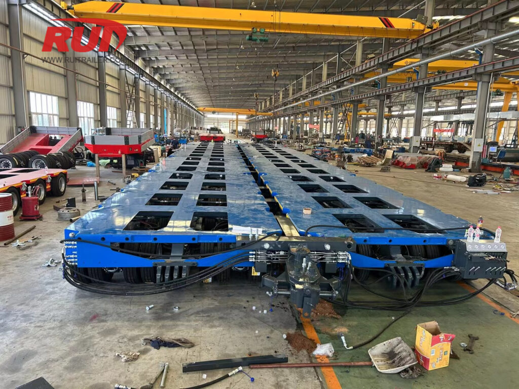 Combinaison côte à côte de remorques modulaires