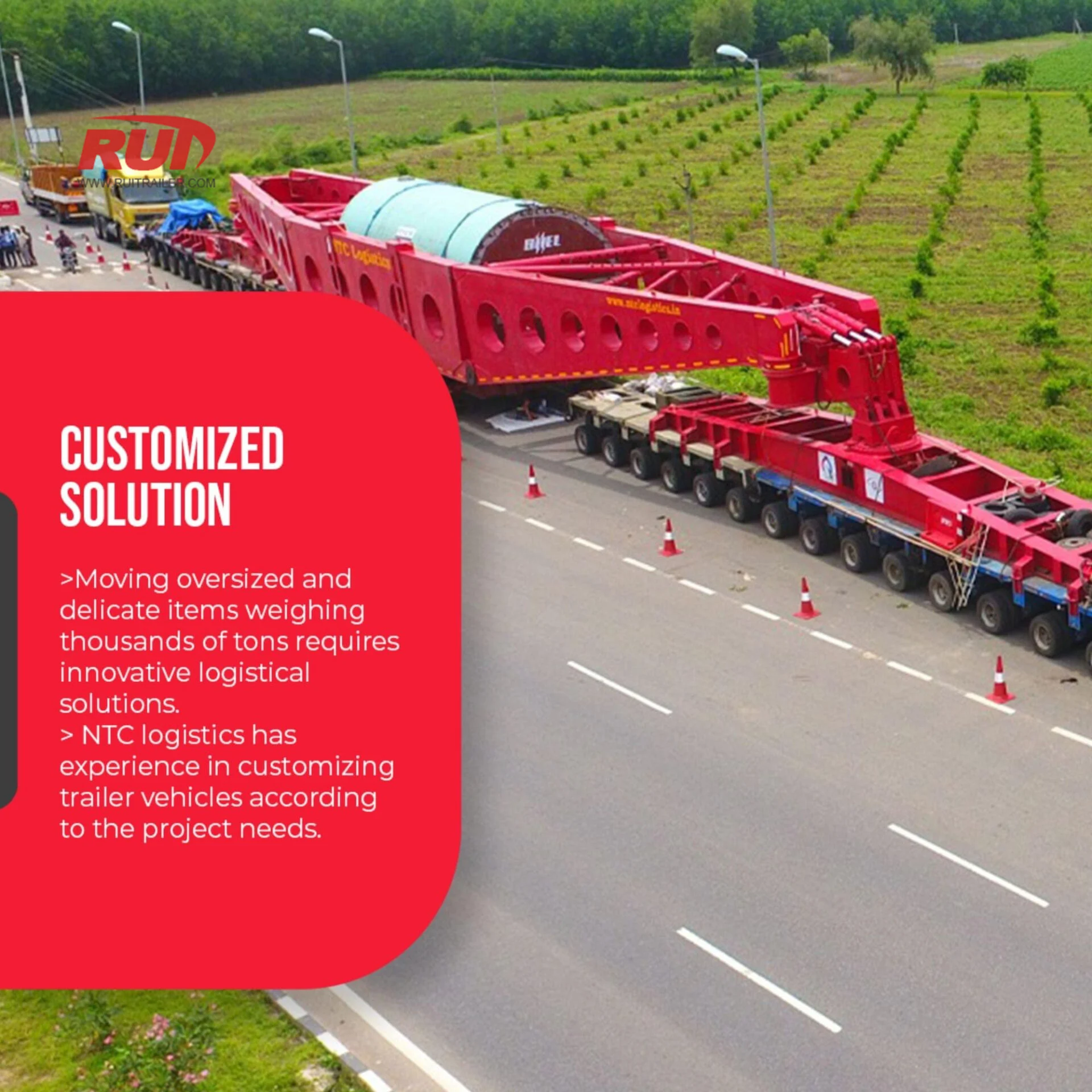 Customized 3-axle high fence cargo trailer