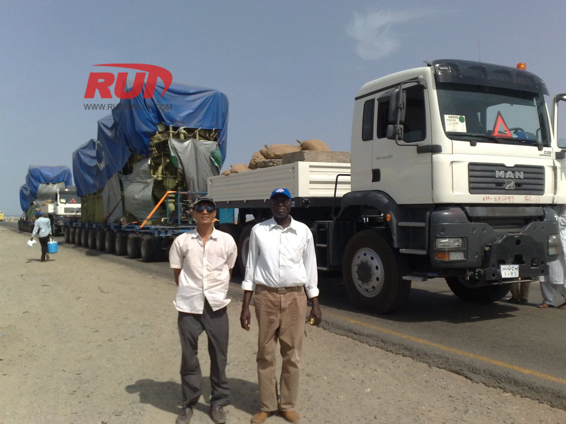 Logistics Truck and Trailer on Road