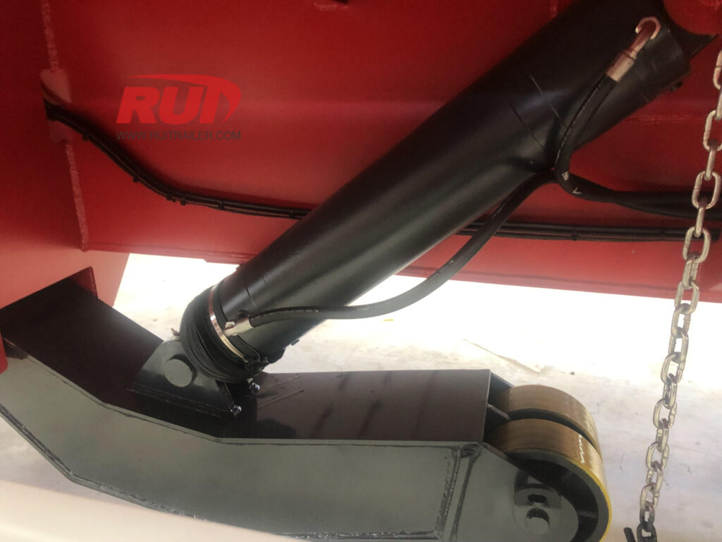 wind blade trailer extend and retrack langing gear