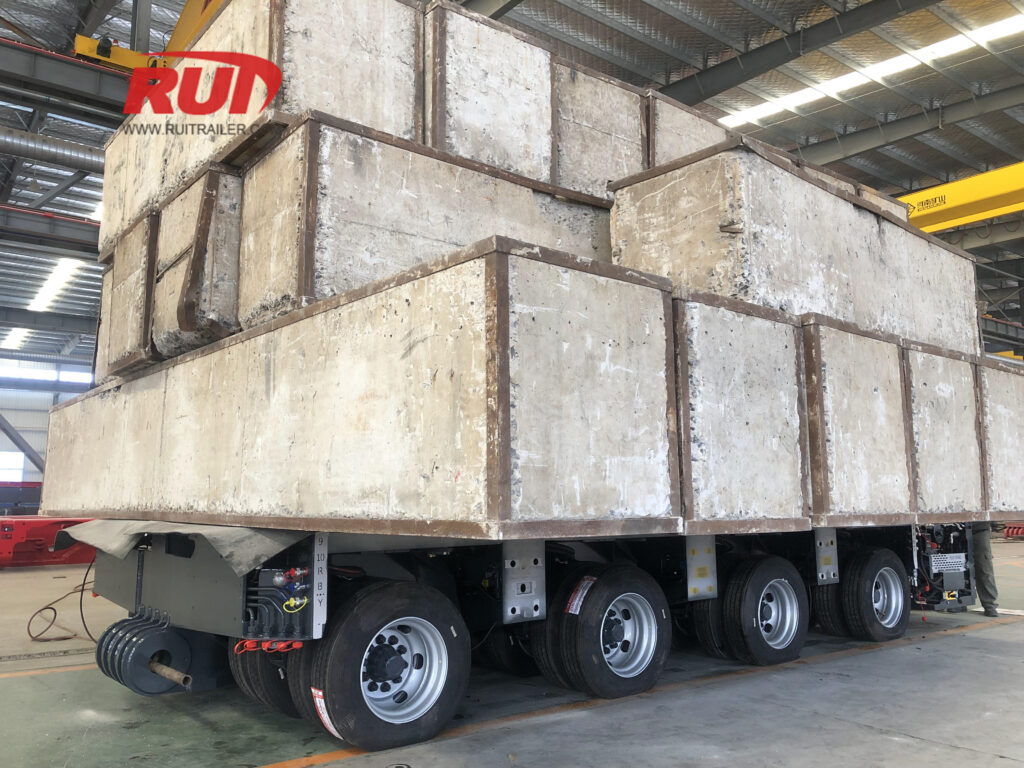 Test de la remorque Goldhofer de 45 tonnes par essieu