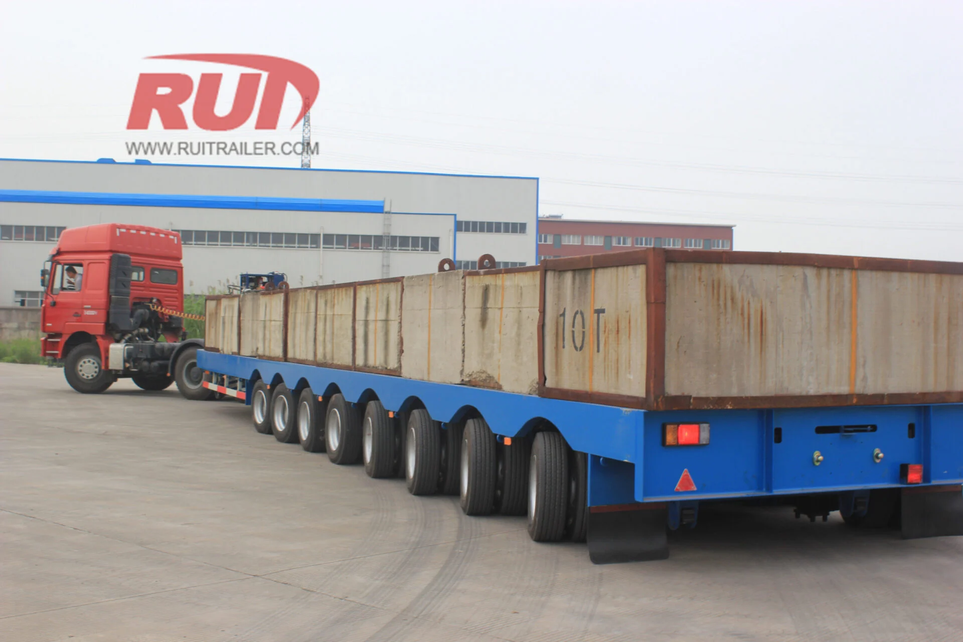 Lowbed trailer for bridge construction and heavy loads