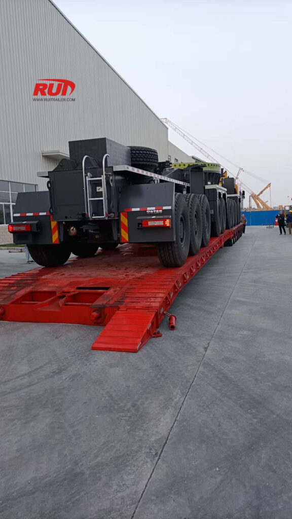 removable gooseneck trailer load truck crane