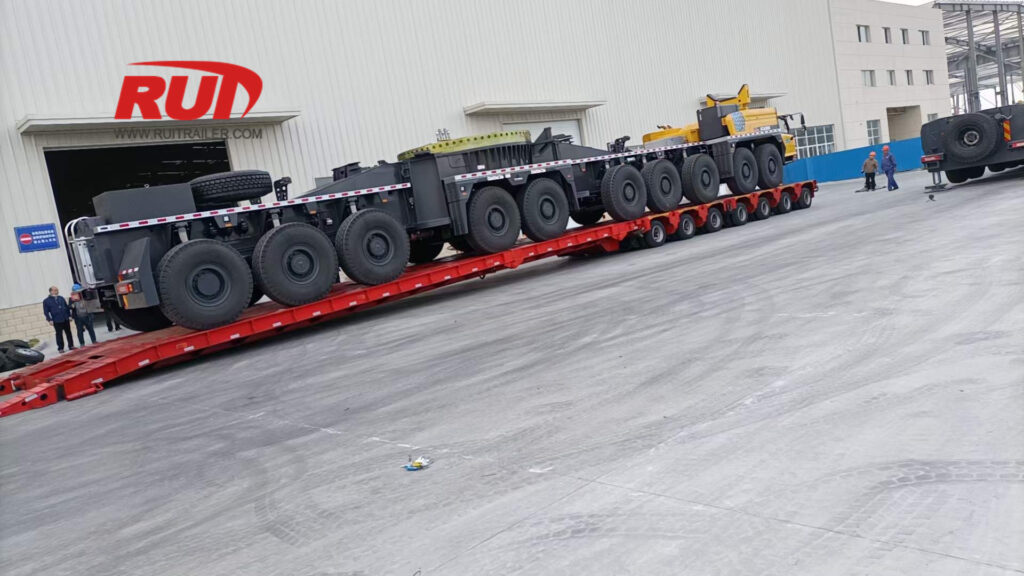 removable gooseneck trailer loading xcmg mobile crane
