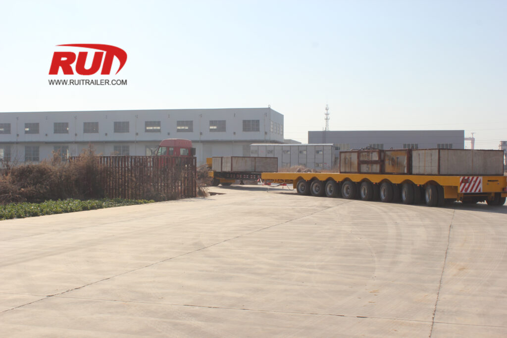 مقطورة الحمولة الثقيلة بمحور التوجيه ذات السرير المنخفض