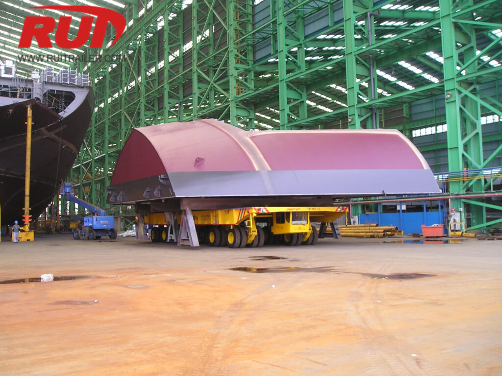 Caractéristiques, capacité et solutions personnalisées des transporteurs de chantiers navals Shipyard Transporter Loading 1024x768