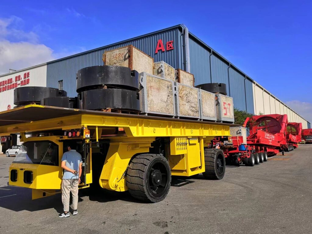 2 line shipyard transporter loading test for export