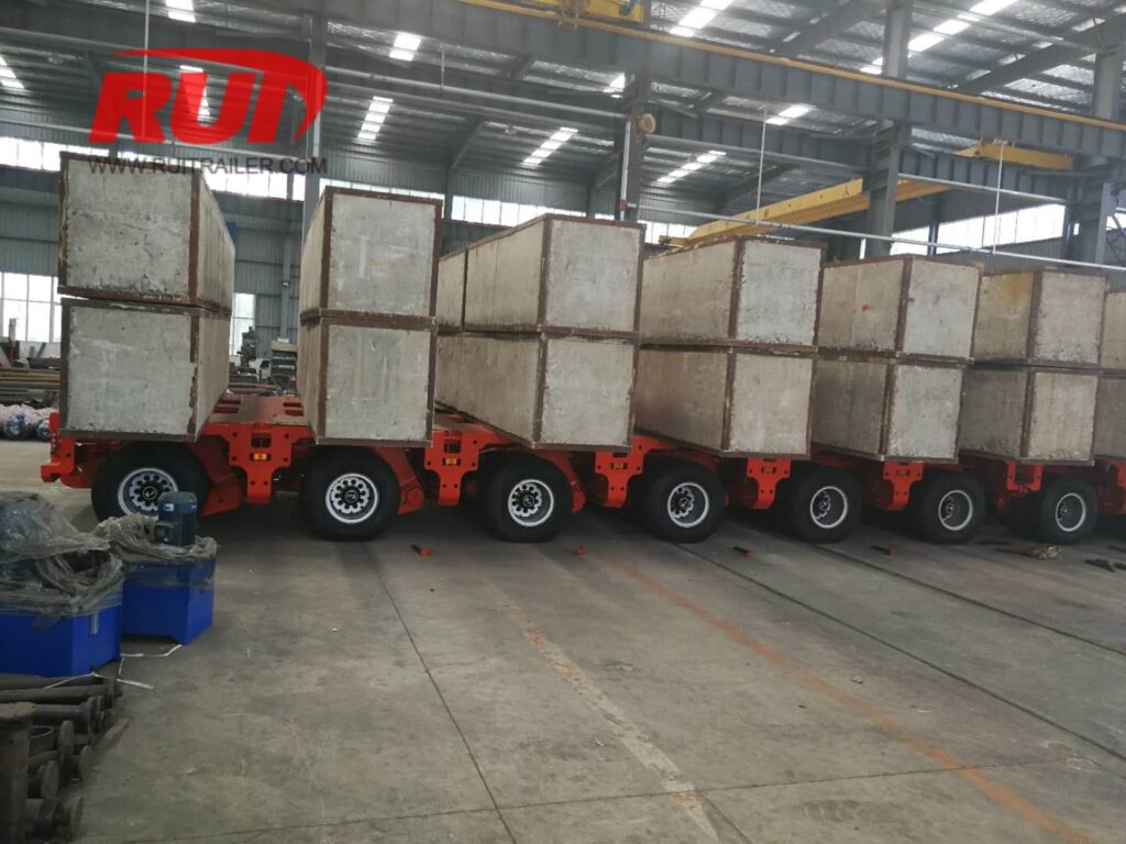 20 ton per axle loading test on multi axles hydraulic suspension system