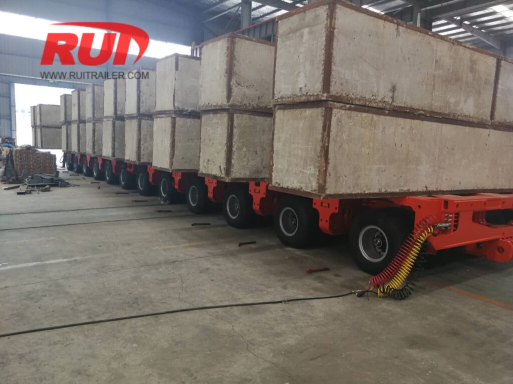 loading test on hydraulic modular trailer hmt for brazil