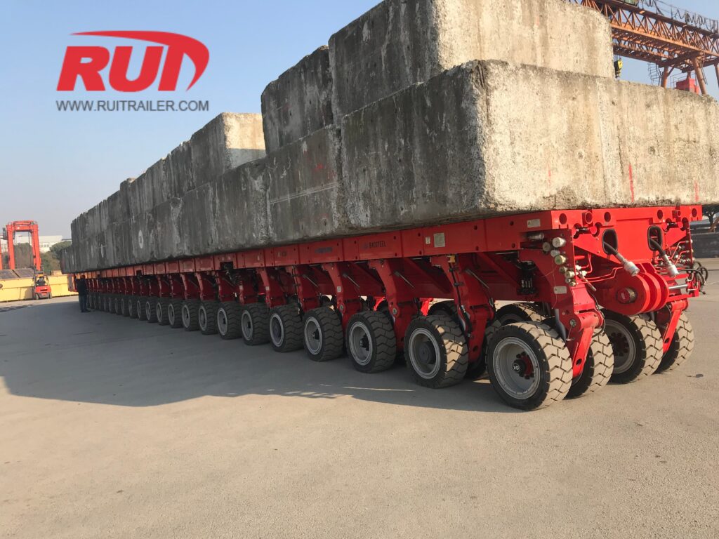 self propelled modular transporter loading test by ruitrailer