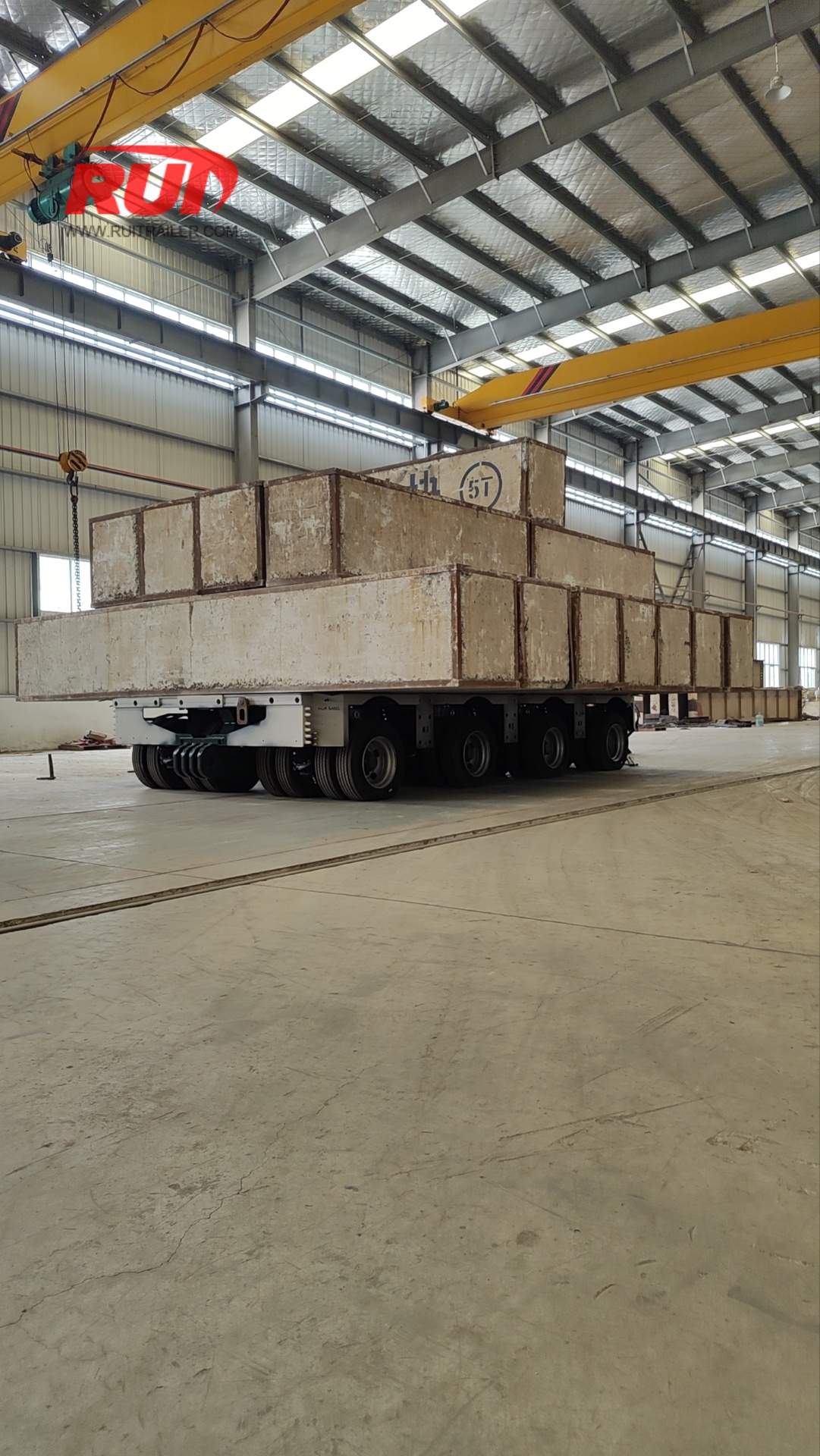 static loading test on g model hydraulic modular trailer