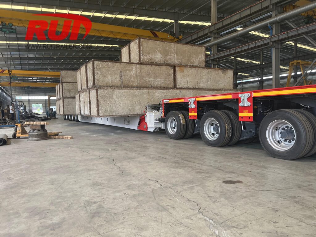 vessel bridge loading test by heavy duty hydraulic modular trailer
