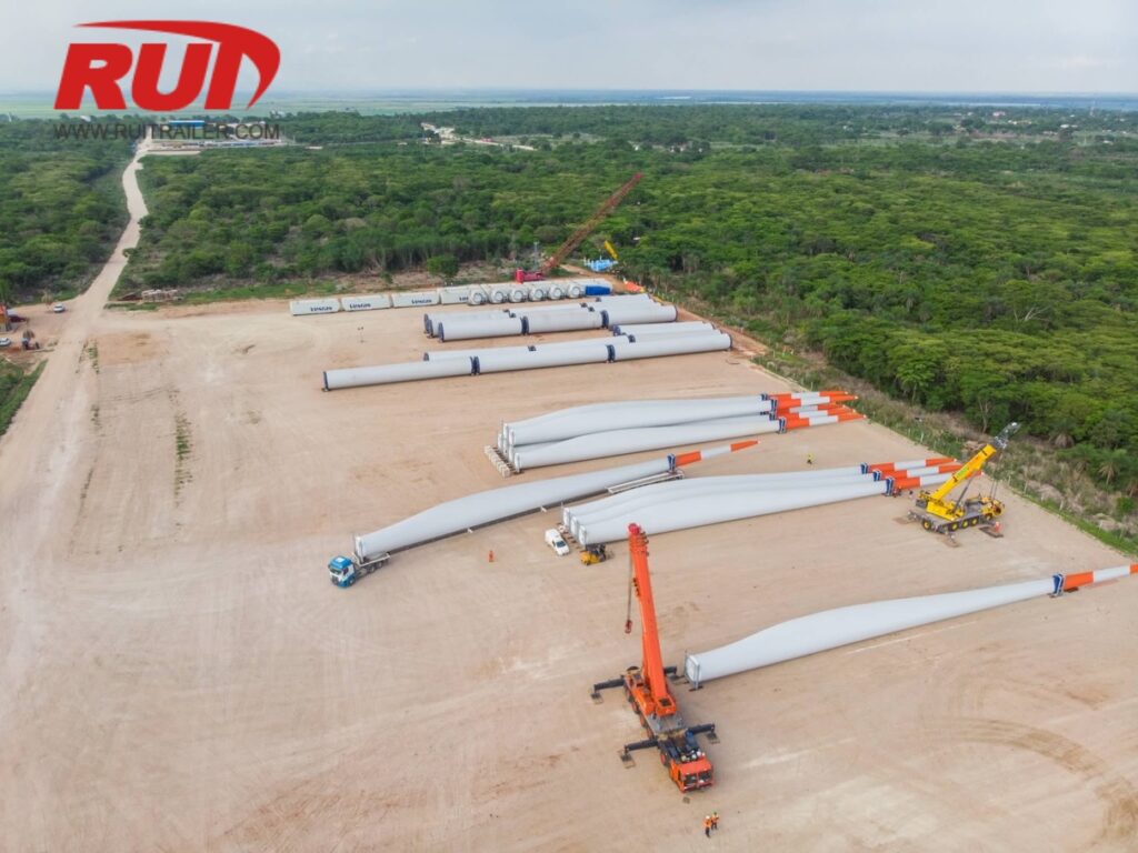 multi stage telescopic blade trailer
