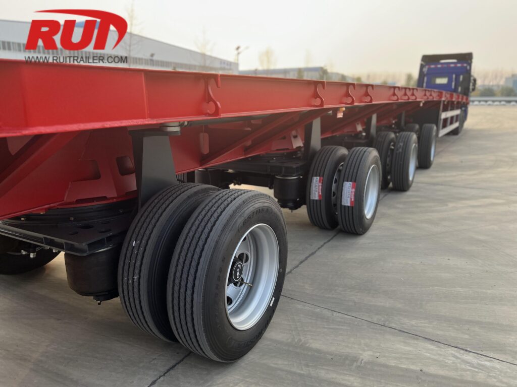 extendable flatbed trailer fully retracted