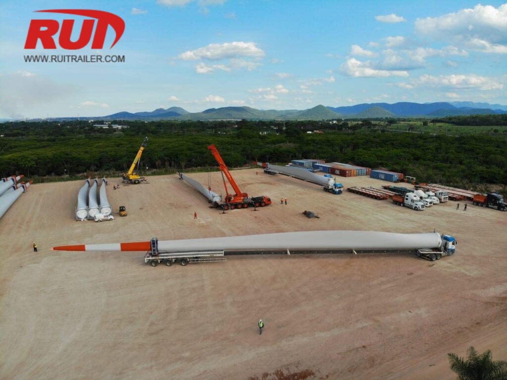 wind blade extendable trailer